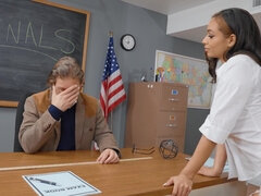 Black schoolgirl seduced teacher into drilling her cocoa pussy