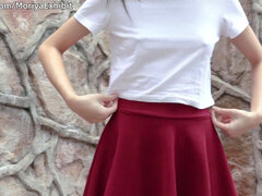 Asiatisch, Flashen, Im freien, Zierlich, Öffentlich, Muschi