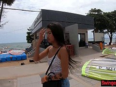 Amateur, Asiatique, Grosse bite, Sucer une bite, Brunette brune, Queue, Hd, Thaïlandaise