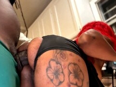 Anál, Zadek k puse, Velký zadek, Černé, Pár, Ebenové, Drobounká, Pička