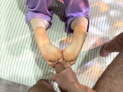 Feetjob, my hot stepmom, pedicure footjob