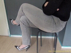 Amatør, Fotfetisj, Hæler, Jeans, Moden