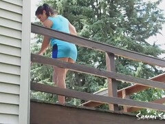 Stor stjärt, Klänning, Milf, Mamma, Utomhus, Fitta, Upskirt