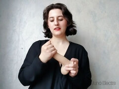 Amatør, Brunette, Dildo, Beskidt snak, Instruktion, Solo