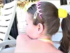 Sweet teen swimming lesson: Blowjob, Doggy  Amateur Porn