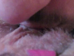 Hairy GF Gets Her Big Clit Licked & Sucked Until She Cums Hard - Close Up Pussy Eating