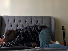 Mature blonde MILF cheating while her husband is away