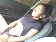 Amateur, Voiture, Attrapée, Exhib, Masturbation, Orgasme, De plein air, Public