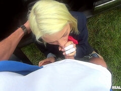 Blondine, Blasen, Auto, Russisch