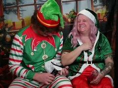 Naughty Elf Blowjob: Day 1 Christmas Role Play with BBW British Amateur