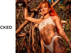 Aesthetic redhead model Little Dragon fucked by large black penis