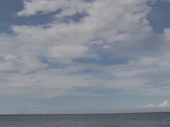 18 éves, Strand, Gesztenyebarna, Óriási fasz, Óriási, Csupasz, Vékony, Begyek