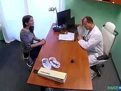 Randy therapist blows a load over a hairy spanish labia twice - faux polyclinic