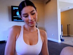 Leie, Blasen, Paar, Füsse, Sporthalle, Lecken, Elasthan, Tittenfick