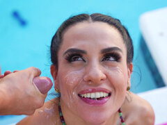 Hot fake tits Nicky Rebel gets fucked by the pool