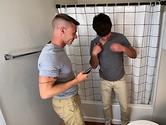 Athletic passive bareback for a muscular partner until he cums