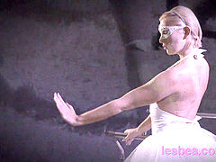 Lesbea Halloween off the hook harmless youthful ballerina seduced by evil witch