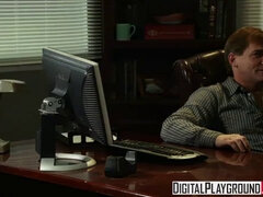 Franceska Jaimes takes control and fucks her boss on his desk