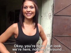 Hungarian beauty earns easy money giving blowjob on camera