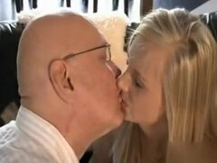 Blonde teen enjoys old and young sex with older bald dude