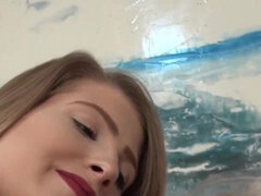 Blond, Universiteit, Sperma shot, Handbeurt, Lerarin