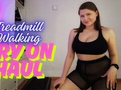 Trying on Sheer Shorts & Walking on Treadmill in Sneakers While Sharing My Fantasies About You