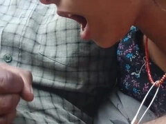 Indian Step Sister Seema Takes Big Cock Cumshot in Mouth - Desi Blowjob & Cum Swallow