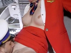 The Beautiful Stewardess Surrenders to the Pilot