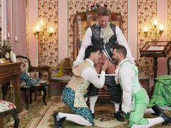 Classy boys get hard rammed by the same lord in a sexy threesome