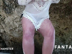 Amador amadora, Casal, Gozar na boca, Dona de casa, Indianoa, Ao ar livre cartaz de rua outdoor, Esposa