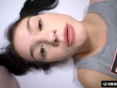 18 let, Amatéři, Kuřba, Brunetka, Stříkání spermatu, Hd