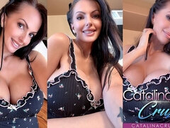 Amerikansk, Brunett, Kvinna, Underkläder, Onani, Milf, Orgasm, Vibrator