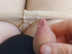 Shaved Tiny Clit Sissygasm Cute Panties, Tights & Skirt