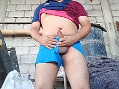 Stor kuk, Homosexuell, Handjobb, Massage, Onani, Naken, Utomhus, Suger