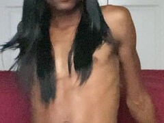 Enthousiasteling, Amerikaans, Travestiet, Sperma shot, Masturbatie, Alleen