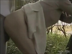 Japanese MILF fucking her secret lover outdoors