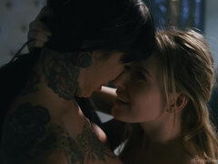 Erótico, Casero, Besar, Lesbiana, Lamidas, Coño, Tatuaje, Tetas