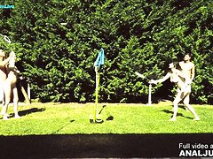 Antonia Sainz and Damaris X swingers sex outdoors