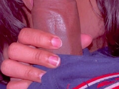 She Gets Into the Blanket to Suck Her Step Brother’s Big Thick Dick