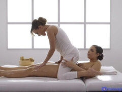 Meia nove, Traseiro, Loiroa, Tchecoa, Masturbação, Massagem, Óleo, Xoxota