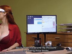 Loan4k. awesome red haired graciously sucks and rides dick