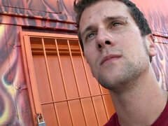 Real straight guy gets gloryhole BJ before cumming in mouth