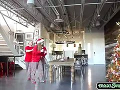 Stepteen fucked by stepdad in christmas