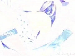 항문, 엉덩이, 금발의, 사정 샷, 더블 삽입, 얼굴에, Hd, 오르가슴