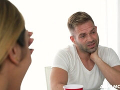 デカパイ, ブロンド, フェラチオ, 中出し, 人妻の, 淫乱熟女, 母, 妻