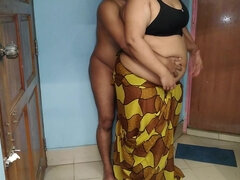 Indian Maid Fucked by the Owner While Sweeping House - Huge Ass Cum