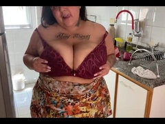 Wohlbeleibte schöne frauen, Nahrung, Selbstgemacht, Lingerie, Solo