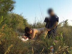 In den arsch, Arschlecken, Strand, Blasen, Lecken, Nudist, Im freien, Uniform