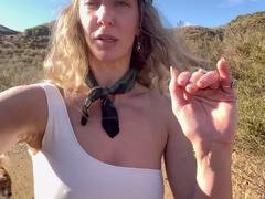 Fit nature lover gets caught stripping while hiking in the wild