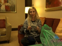 素人, ブロンド, フェラチオ, 口内発射, 彼女, 眼鏡, オマンコ, オッパイの